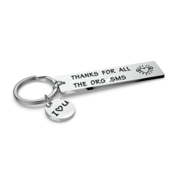 Valentine's Day Gifts Thanks for all the orgasms Stainless Steel Keychain - Picture 2 of 2
